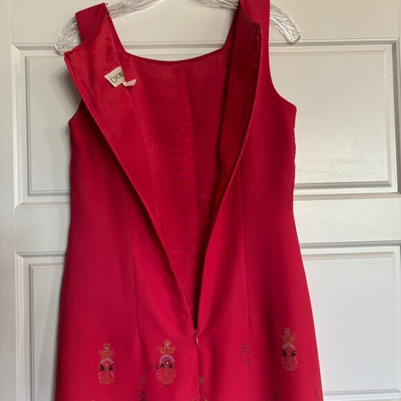 Colors of Sunset Sleeveless Lined Sheath Dress with Rhinestones Size 6 by Chorus - Picture 11 of 11